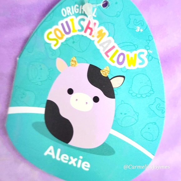 ALEXIE 🐄 HTF Purple & Black Cow Original Squishmallow ☆》NWT《☆ - Picture 2 of 8